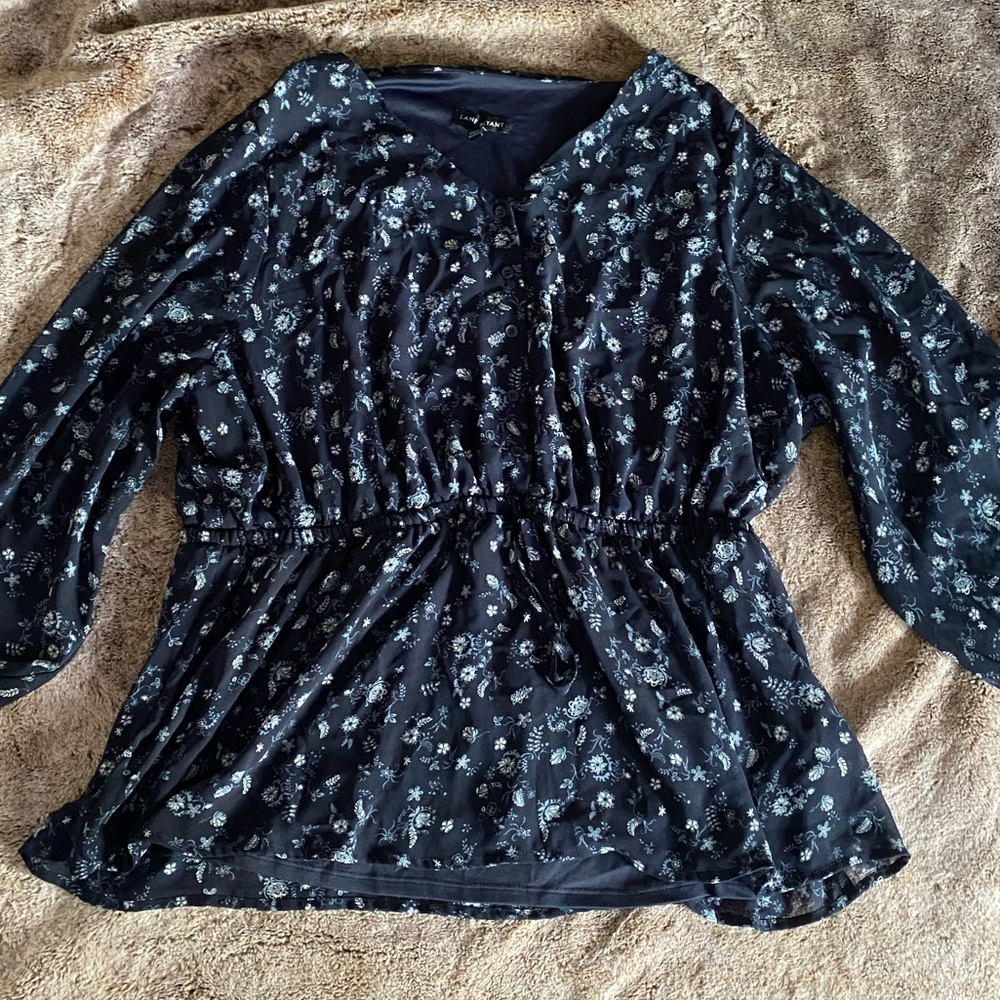 Lane bryant long sleeve peplum top